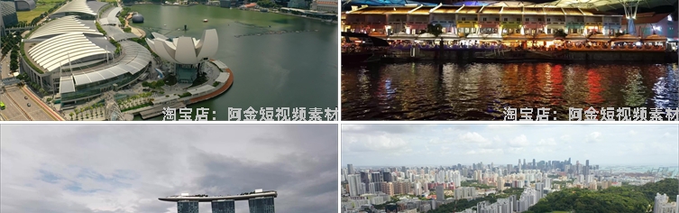 新加坡风光景点航拍国外建筑风景素材高清旅游自然治愈系视频背景
