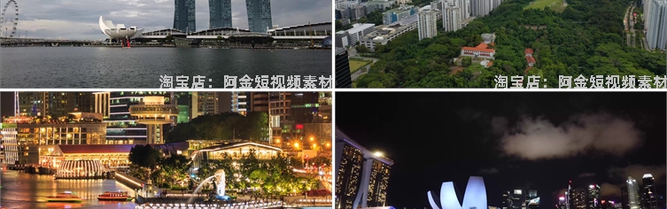 新加坡风光景点航拍国外建筑风景素材高清旅游自然治愈系视频背景