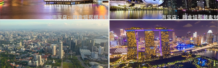 新加坡风光景点航拍国外建筑风景素材高清旅游自然治愈系视频背景