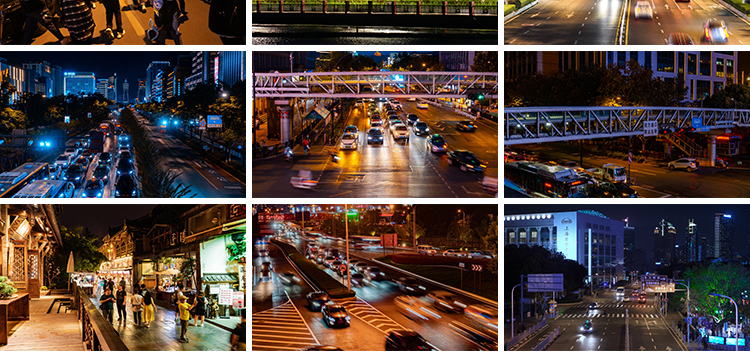 4K高清人流行走人群街头街景车流交通城市夜晚夜景延时短视频素材