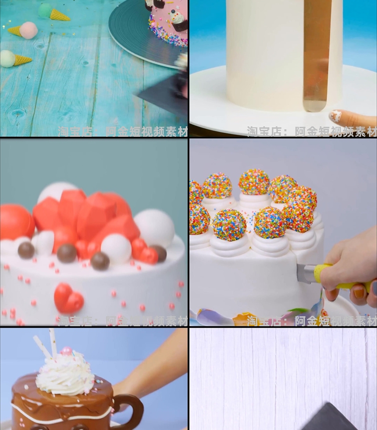 国外蛋糕裱花装饰高清甜品美食手工自媒体小说推文素材解压视频