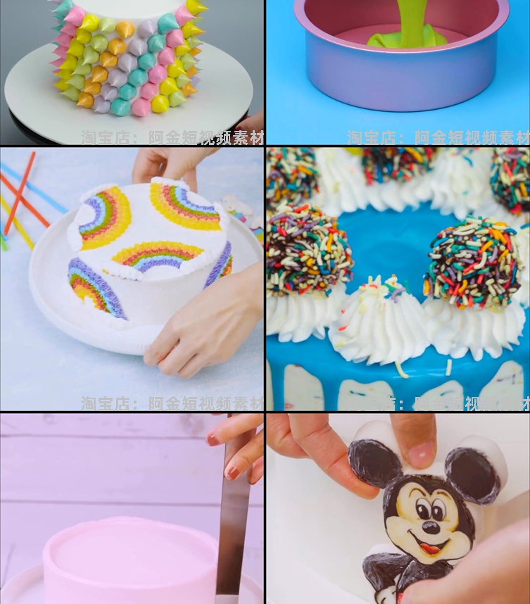 国外蛋糕裱花装饰高清甜品美食手工自媒体小说推文素材解压视频