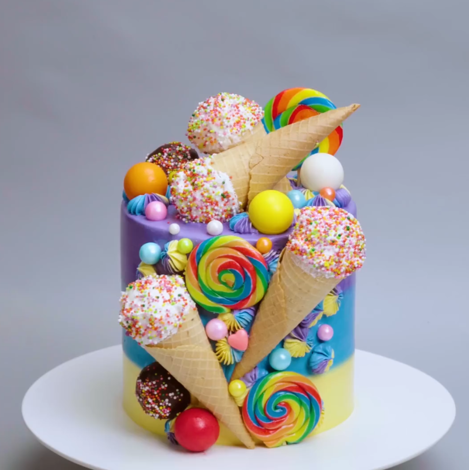 国外蛋糕裱花装饰高清甜品美食手工自媒体小说推文素材解压视频