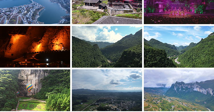 4K湖北恩施大峡谷景区人文旅游风景风光航拍高清实拍剪辑视频素材