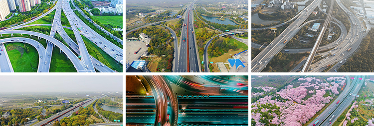 中国高速公路航拍立交桥交通发展桥梁高架桥车流高清实拍视频素材