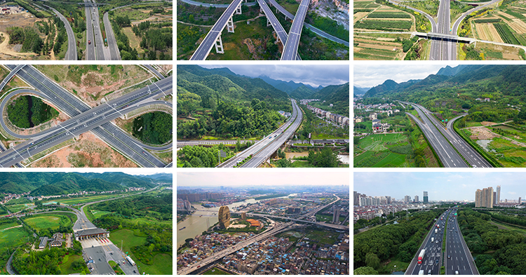 中国高速公路航拍立交桥交通发展桥梁高架桥车流高清实拍视频素材