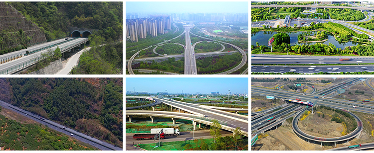 中国高速公路航拍立交桥交通发展桥梁高架桥车流高清实拍视频素材