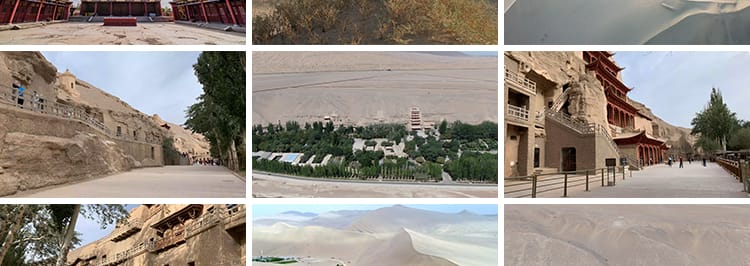甘肃敦煌月牙泉鸣沙山莫高窟自然风光沙漠旅游风景区实拍视频素材