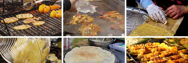 夜市小吃街头特色路边摊烤串炸串城市街头美食自媒体剪辑视频素材
