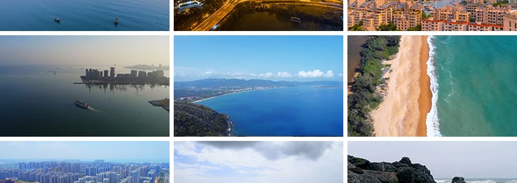 海南三亚旅游风景区海滩沙滩海滨城市游艇岛屿宣传片航拍视频素材