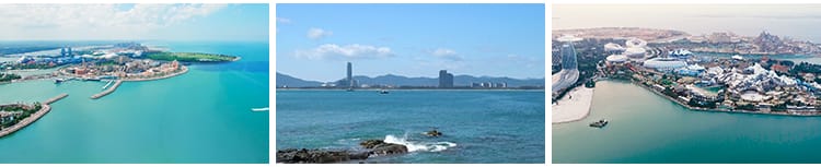 海南三亚旅游风景区海滩沙滩海滨城市游艇岛屿宣传片航拍视频素材