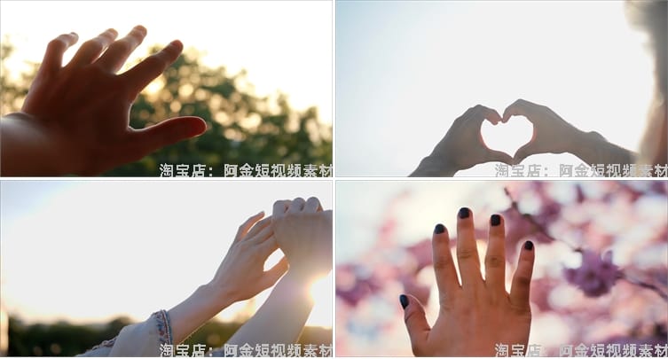 阳光穿透过手指唯美夕阳情感人物抖音视频自媒体高清实拍素材剪辑