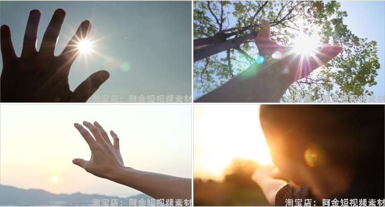 阳光穿透过手指唯美夕阳情感人物抖音视频自媒体高清实拍素材剪辑