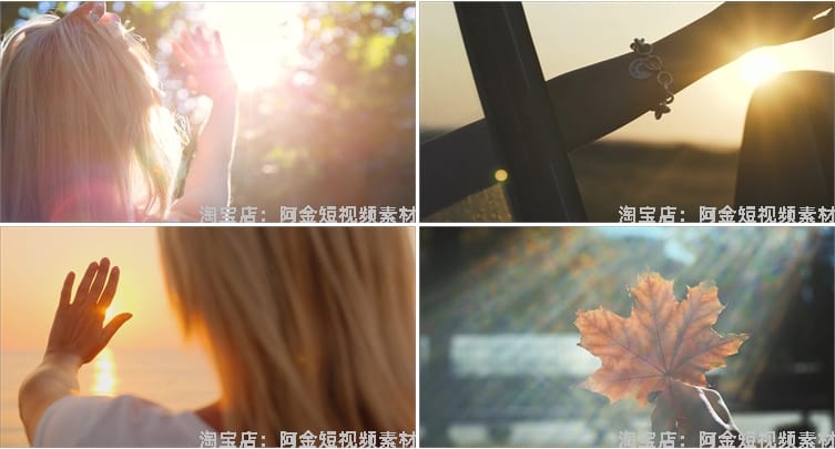 阳光穿透过手指唯美夕阳情感人物抖音视频自媒体高清实拍素材剪辑