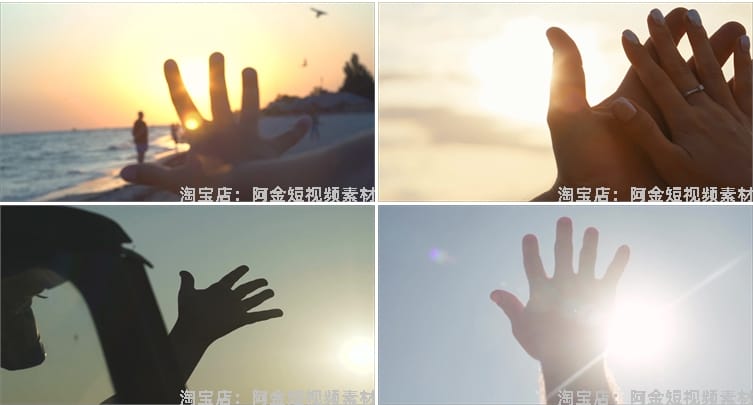 阳光穿透过手指唯美夕阳情感人物抖音视频自媒体高清实拍素材剪辑