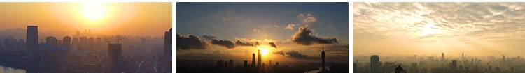 4K城市建筑夕阳日出日落黄昏晚霞航拍延时朝阳治愈系高清视频素材