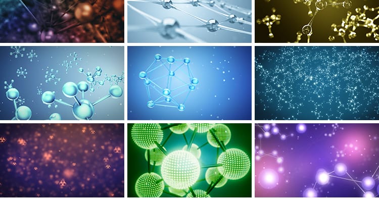 三维分子结构蓝色晶体离子原子微观元素物理化学石墨烯碳视频素材
