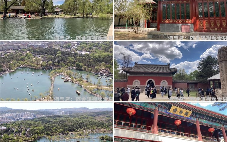 河北承德城市航拍避暑山庄风景素材高清治愈系旅游景点抖音短视频