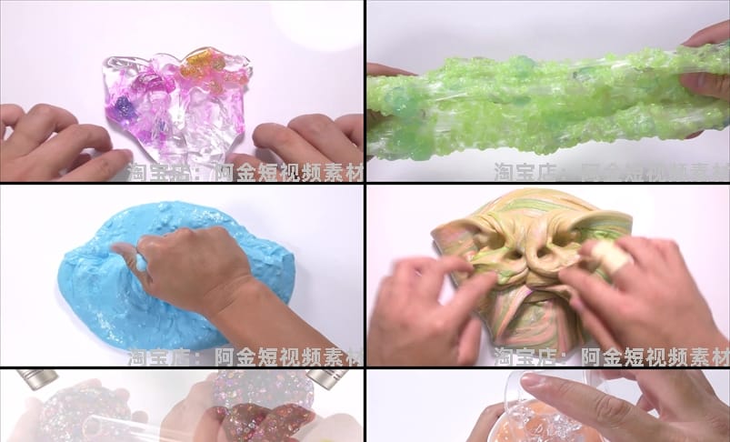 史莱姆水晶泥手工国外横屏高清解压小说推文素材无水印短视频引流