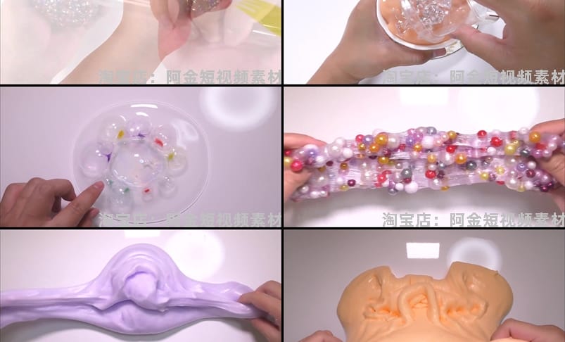 史莱姆水晶泥手工国外横屏高清解压小说推文素材无水印短视频引流