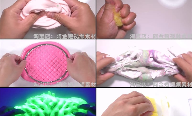 史莱姆水晶泥手工国外横屏高清解压小说推文素材无水印短视频引流