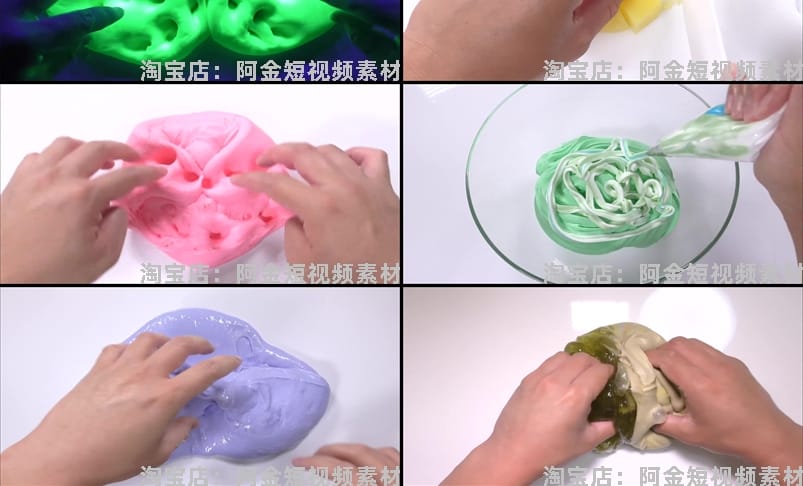 史莱姆水晶泥手工国外横屏高清解压小说推文素材无水印短视频引流