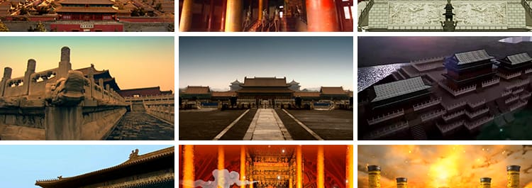 古代建筑古代厅堂屏风衙门宫殿城墙府邸楼阁LED高清背景视频素材