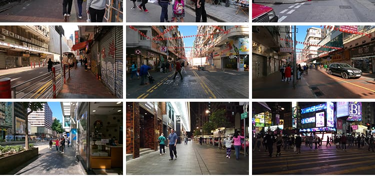 香港城市夜景走拍漫步街道人文白天街景街拍人流车流街头视频素材