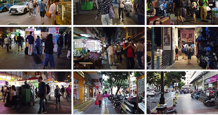 香港城市夜景走拍漫步街道人文白天街景街拍人流车流街头视频素材