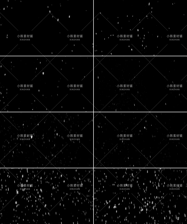 高清4K下雪飘雪特效雪花暴风雪动画PR后期天气AE效果合成视频素材