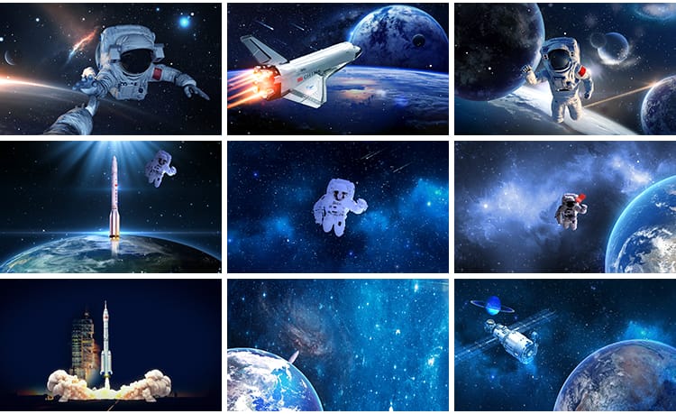 航天火箭发射宇航员宇航太空航空宇宙舞台大屏幕LED背景视频素材