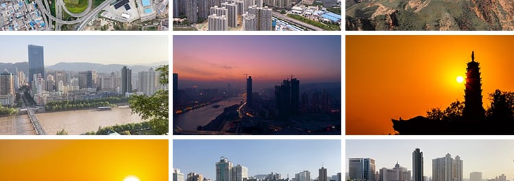 甘肃兰州城市建筑地标风景点旅游航拍风光黄河大桥夜景短视频素材
