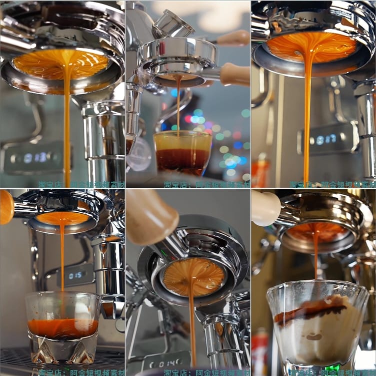竖屏研磨冲泡煮咖啡机拉花手工diy国外高清解压视频小说推文素材