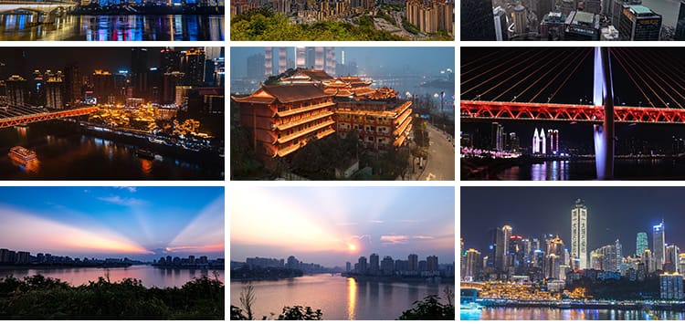 重庆航拍城市建筑夜景解放碑CBD大礼堂洪崖洞长江大桥短视频素材