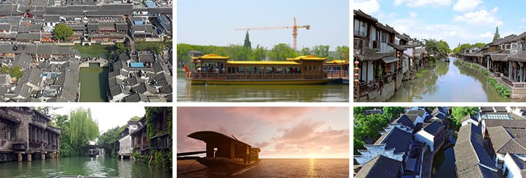 嘉兴古镇南湖红船古船游船旅游景点风景风光乌镇高清实拍视频素材