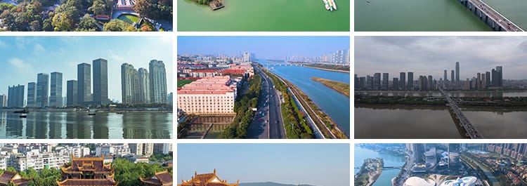 4K长沙地标航拍延时城市建筑CBD风光湘江橘子洲旅游景点视频素材