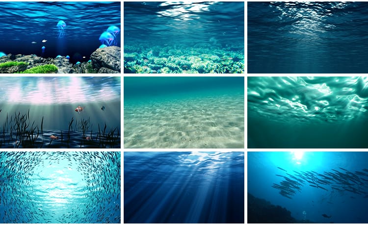 唯美海底水底下海面风光梦幻海底世界光线大屏幕led背景视频素材