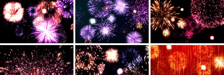 烟花粒子唯美酷炫丽礼花绽放夜景舞台LED大屏幕背景动态视频素材