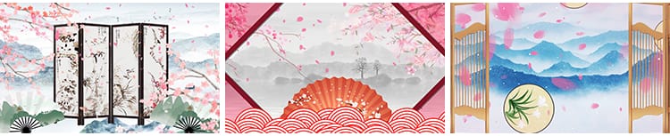 中国风古典舞蹈屏风旗袍秀走秀古风山水舞台动态背景LED视频素材