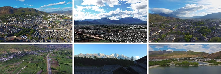 丽江风景点民俗古城古镇建筑景区地标航拍风光高清剪辑短视频素材