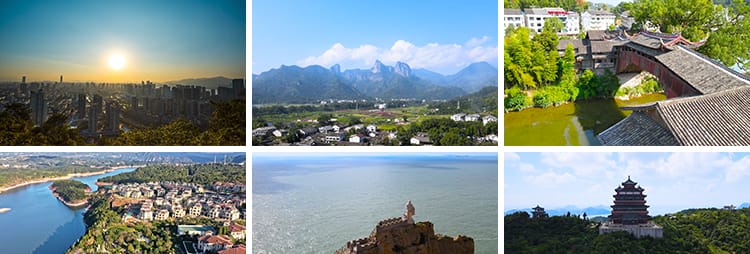 4K高清航拍延时浙江温州城市嘉南美地旅游风景点区雁荡山视频素材