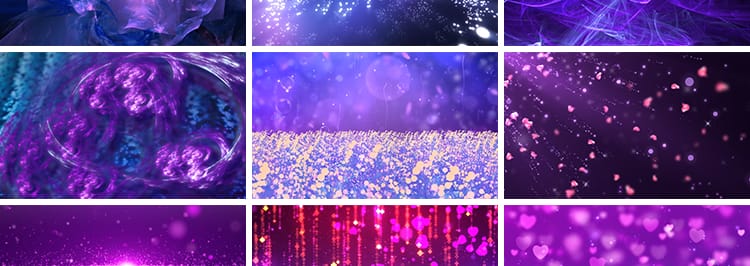 唯美梦幻紫色粒子星光星空直播演唱婚礼舞台舞蹈led背景视频素材