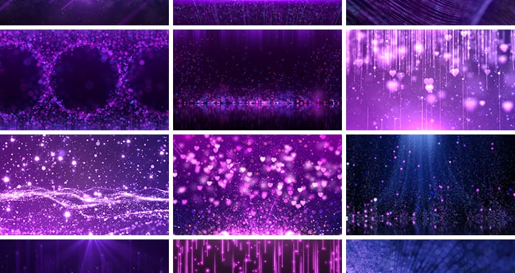 唯美梦幻紫色粒子星光星空直播演唱婚礼舞台舞蹈led背景视频素材