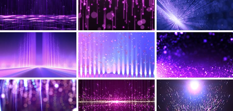 唯美梦幻紫色粒子星光星空直播演唱婚礼舞台舞蹈led背景视频素材