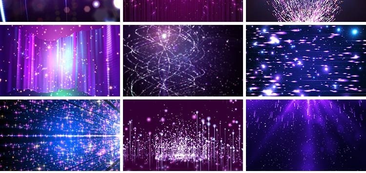 唯美梦幻紫色粒子星光星空直播演唱婚礼舞台舞蹈led背景视频素材