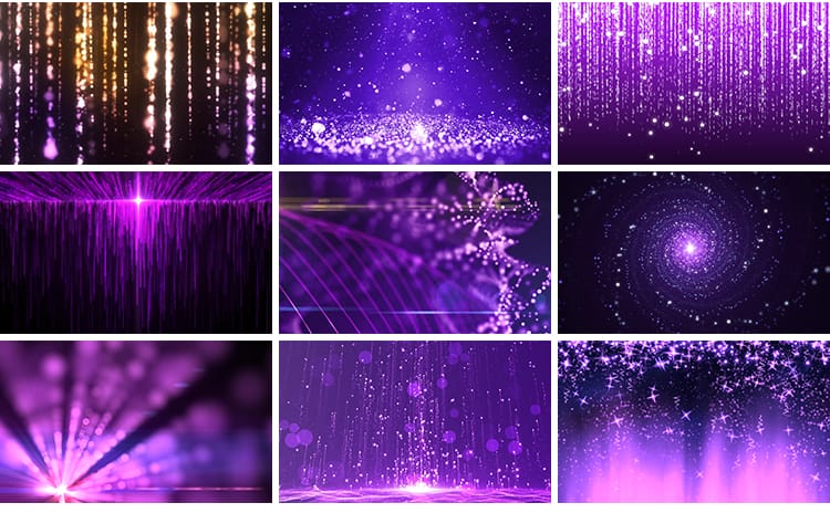 唯美梦幻紫色粒子星光星空直播演唱婚礼舞台舞蹈led背景视频素材