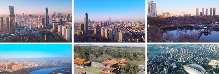 辽宁沈阳地标城市建筑风光夜景CBD天际线旅游景点航拍短视频素材