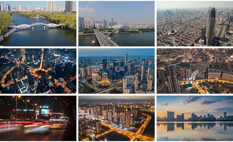 辽宁沈阳地标城市建筑风光夜景CBD天际线旅游景点航拍短视频素材