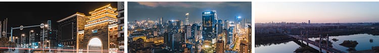 辽宁沈阳地标城市建筑风光夜景CBD天际线旅游景点航拍短视频素材