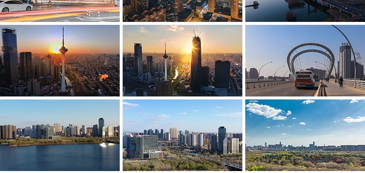 辽宁沈阳地标城市建筑风光夜景CBD天际线旅游景点航拍短视频素材